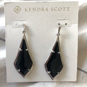 Kendra Scott black opaque glass drop earrings